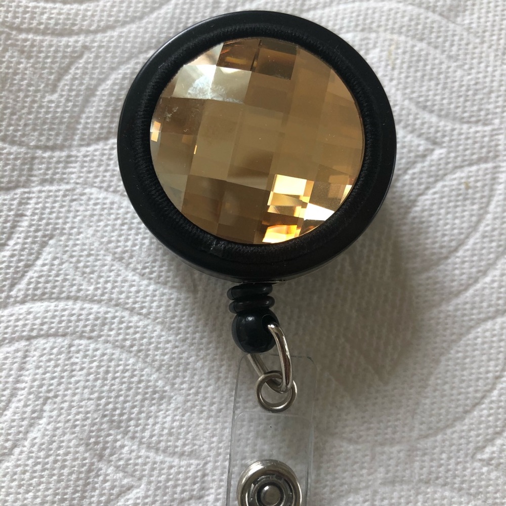 Amber Crystal ID badge reel